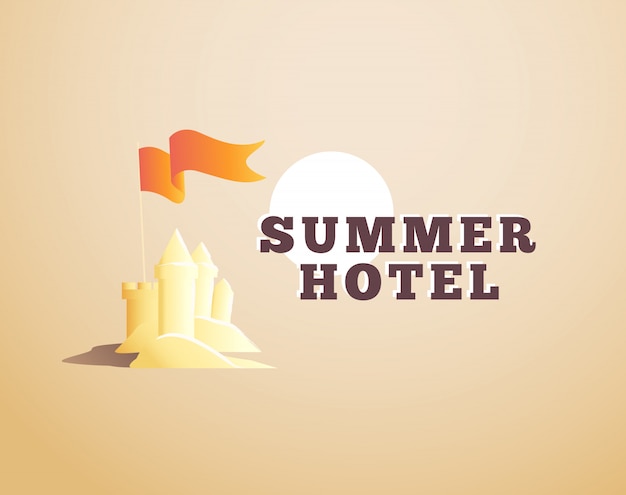 Sommerhotellogo. illustration.