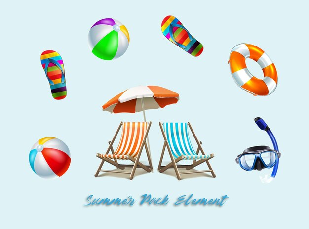 Sommerkollektion 3D-Set