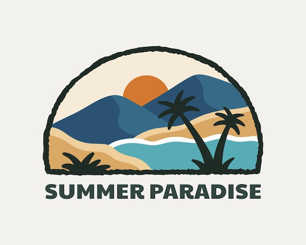 Sommerparadies-design für t-shirt-abzeichen-aufkleber usw