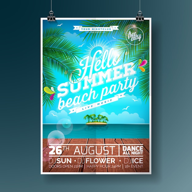 Sommerplakat mit palmen