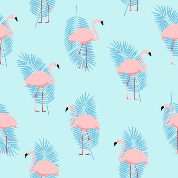 Sommerrosa Flamingo nahtloser Musterhintergrund. Illustration