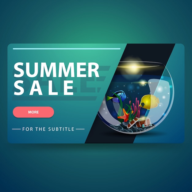 Sommerschlussverkauf, moderne volumetrische 3d-web-banner