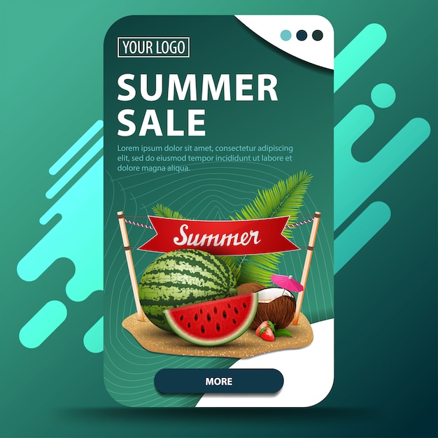 Sommerschlussverkauf, vertikale web-banner mit modernem design für ihre website