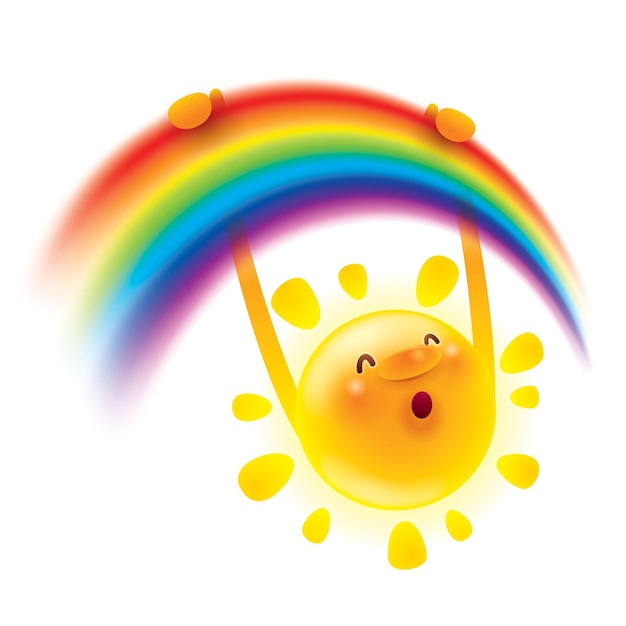 Sommersonne mit Regenbogen