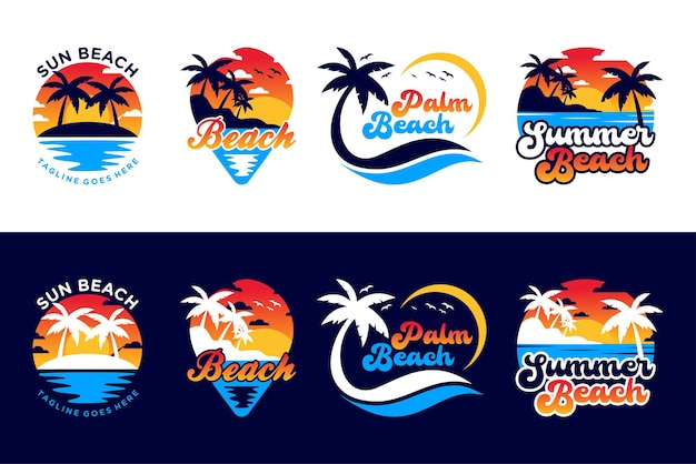 Sommerstrand palm beach logo-design-kollektion
