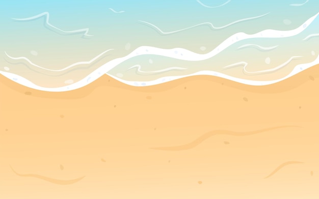 Sommerstrand Sand und Wellen Hintergrund Cartoon-Illustration