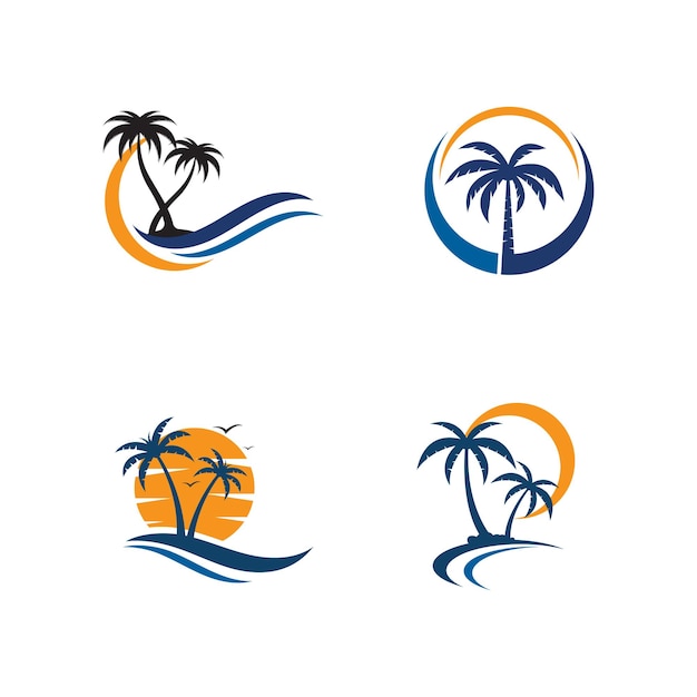 Sommerstrand vektor icon design illustration vorlage