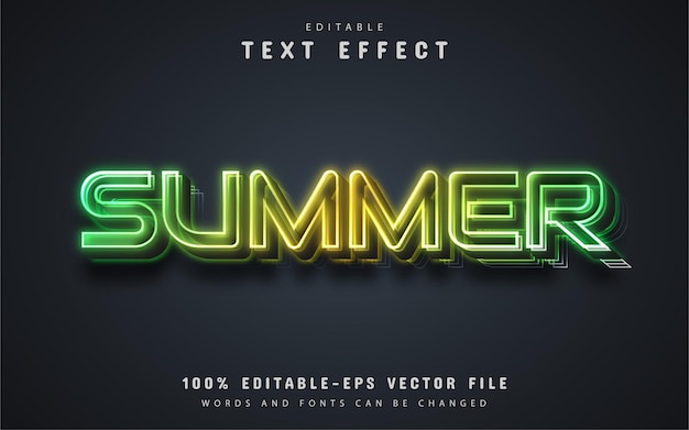 Sommertext, Texteffekt im Neonstil