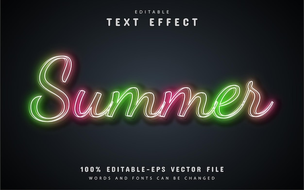 Sommertext, texteffekt im neonstil