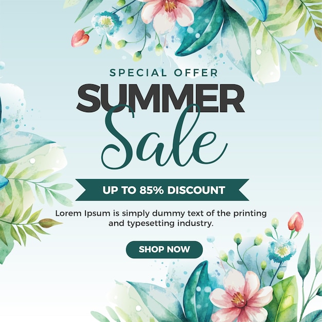 Sommerverkaufs-Hintergrund mit Blumen