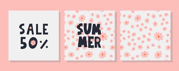 Sommerverkaufsbanner mit blumen