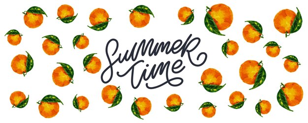 Sommerverkaufsfahne mit orangem buchstaben der früchte