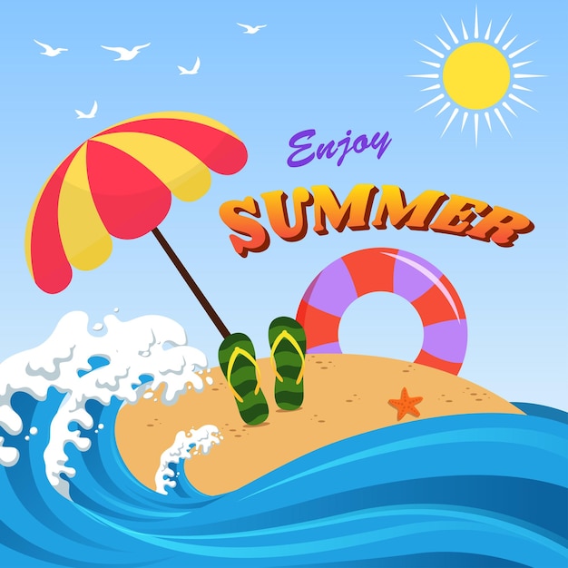 Sommerzeit-hintergrunddesign free vector