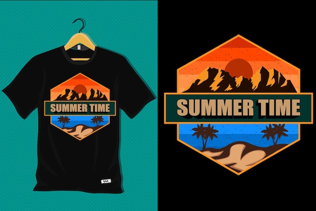 Sommerzeit retro-vintage-t-shirt-design