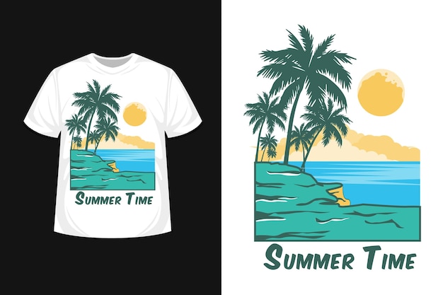 Sommerzeit-t-shirt-design mit strand