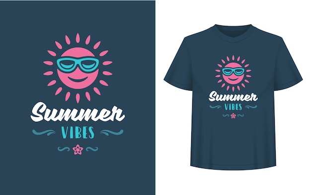 Sommerzitat oder spruch kann für t-shirts, tassen, grußkarten, foto-overlays, dekordrucke und poster verwendet werden. sommer-vibes-nachricht und sonne-vektor-illustration.