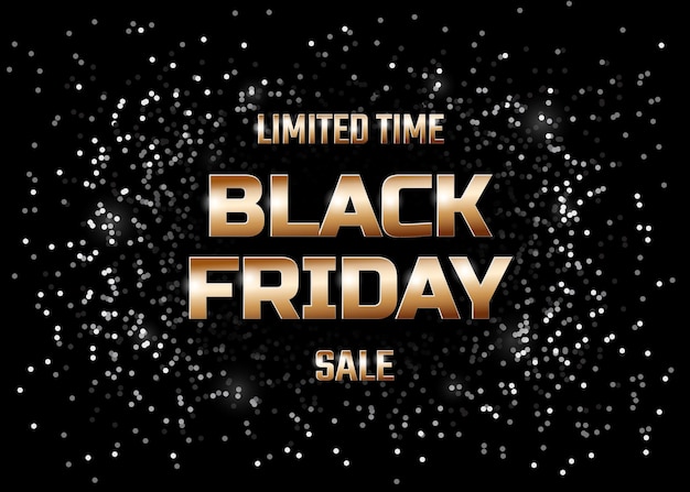 Sonderangebot Black Friday Goldener Text Black Friday auf glitzerndem Hintergrund Fyer-Banner-Vorlage