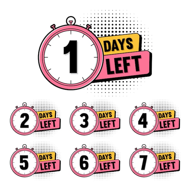 Sonderverkauf countdown 7 tage superverkauf sticker scoail web banner design