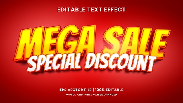 Sonderverkauf Promo 3d bearbeitbarer Texteffekt