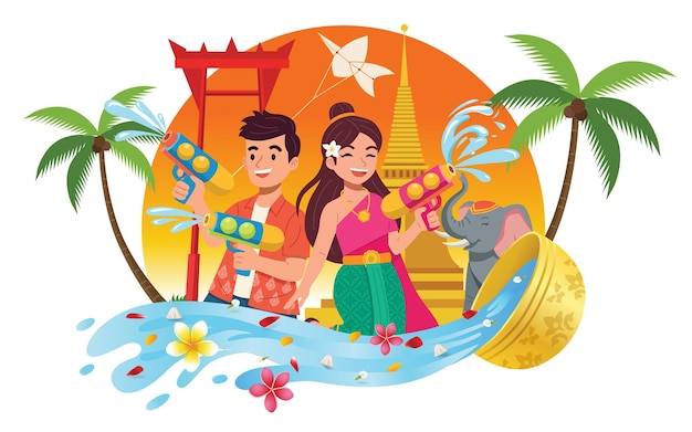 Songkran Feiern Spaß