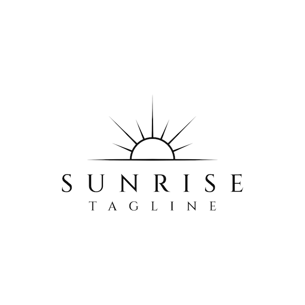 Sonnenaufgang im logo-design der horizontlinie
