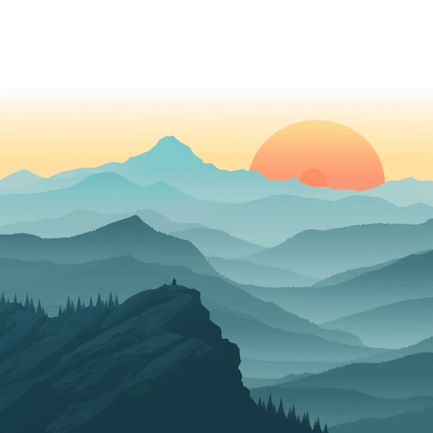 Sonnenaufgang über dem Berggipfel 24