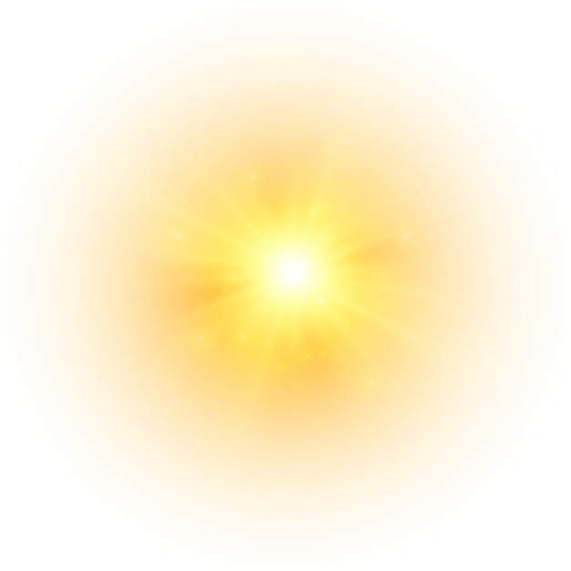 Sonnenblitz sanftes leuchten ohne abgehende strahlen stern blitzte mit funkeln gelber spritzer vektor