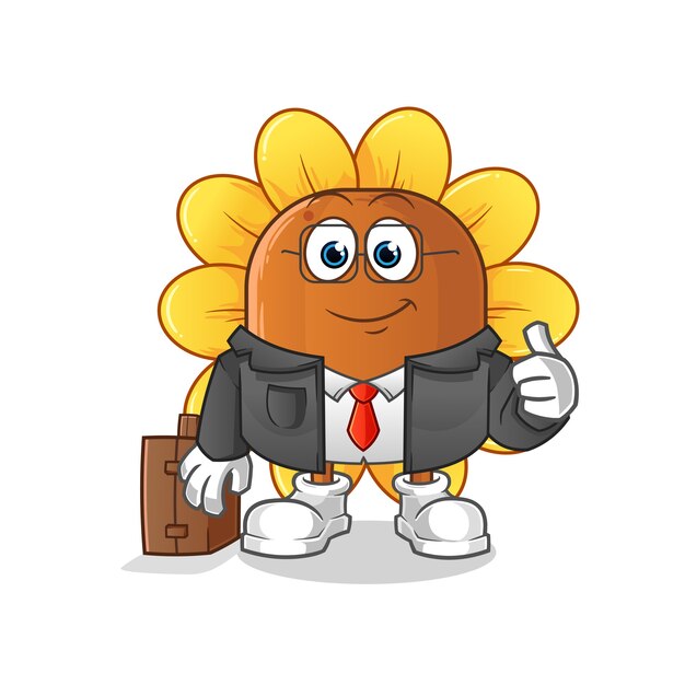 Sonnenblume büroangestellter maskottchen