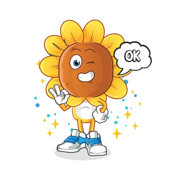 Sonnenblume kopf cartoon stimmen maskottchen cartoon vektor