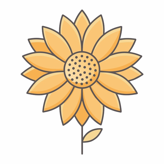 Vektor sonnenblumen-mandala-stil handgezeichneter cartoon-aufkleber-ikon-konzept isolierte illustration