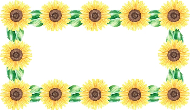 Sonnenblumen vektor rechteckiger kranz platz für text