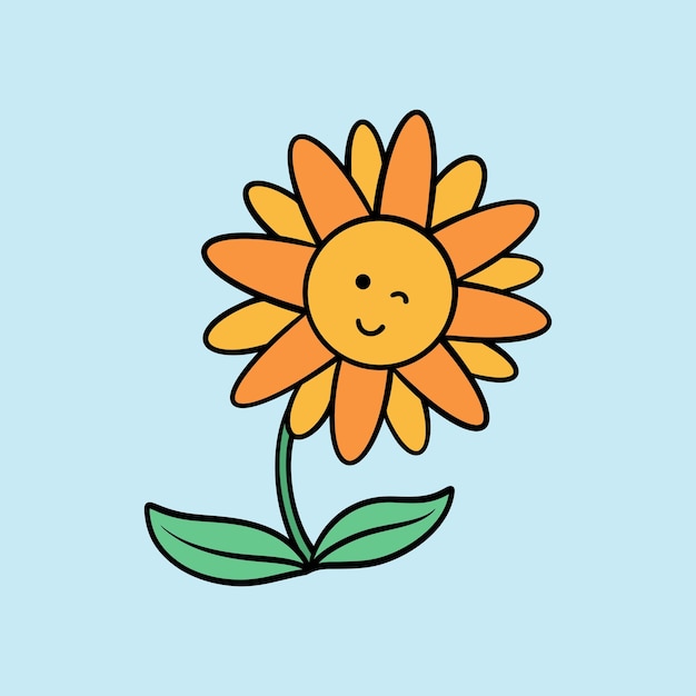 Sonnenblumenkinder niedliche Naturelementillustration