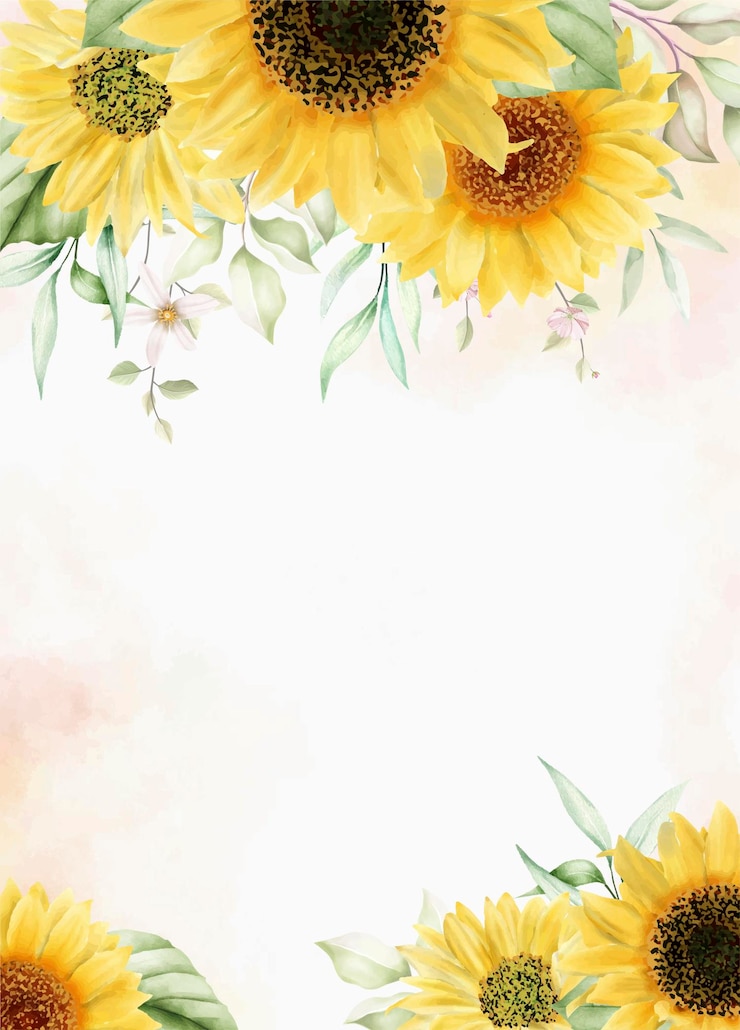 Vektor sonnenblumenrand für einladungen