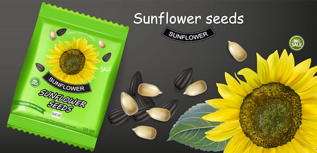 Sonnenblumensamen paket banner