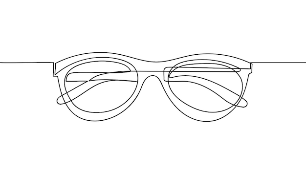 Vektor sonnenbrille mit durchgängiger linienzeichnung