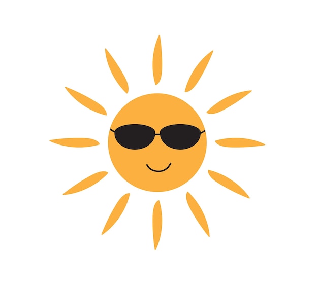 Sonnenbrille mit Sonnenikone Sonnen-Ikone Schöne Sonne Vektor-Illustration