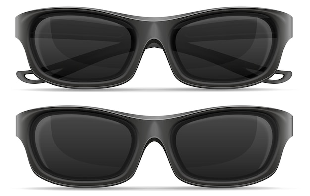 Vektor sonnenbrillen für männer in kunststoffrahmen, aktienvektorillustration