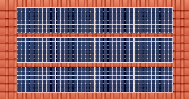 Sonnenkollektor auf einem hausdach, konzept nachhaltiger ressourcen, vektorillustrationsdesign.