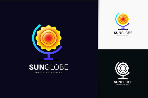 Sonnenkugel-logo-design mit farbverlauf