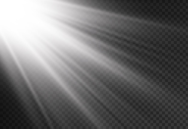Sonnenlicht-Flare-Effekt strahlt Weißstrahleffekt-Unschärfe im Licht des strahlenden Frontsonnenlinsenblitzes