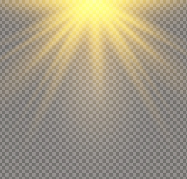 Sonnenlicht ist eine durchscheinende Besonderheit des Lichteffekts. transparenter Hintergrund des Sonnenlichts. Unschärfe im Licht der Ausstrahlung.