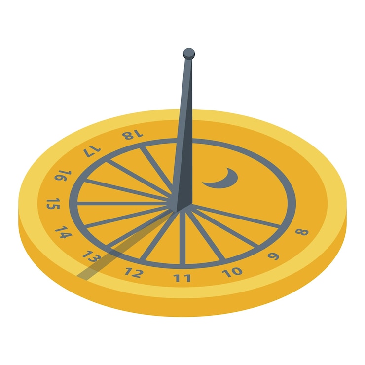 Vektor sonnenlichtuhr-symbol isometrische darstellung des sonnenlichtuhr-vektorsymbols für webdesign isoliert auf weißem hintergrund