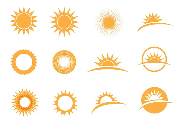 Sonnenlogo und Symbole Sternsymbol Web Vector