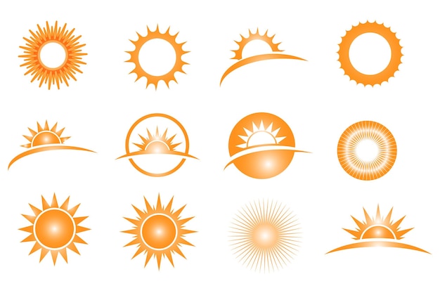 Sonnenlogo und Symbole Sternsymbol Web Vector
