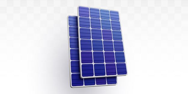 Sonnenpanel Sonnenenergie Solarzelle 3D isoliert auf weißem Hintergrund