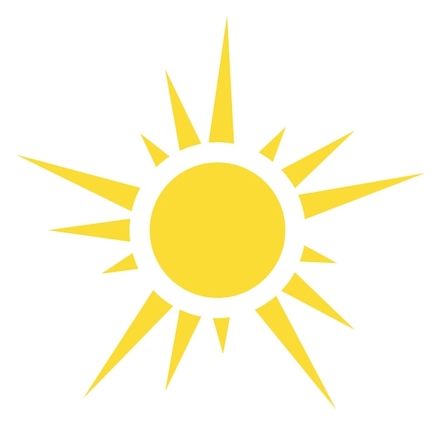 Sonnensymbol Gelbes Sonnenscheinsymbol Wetterzeichen