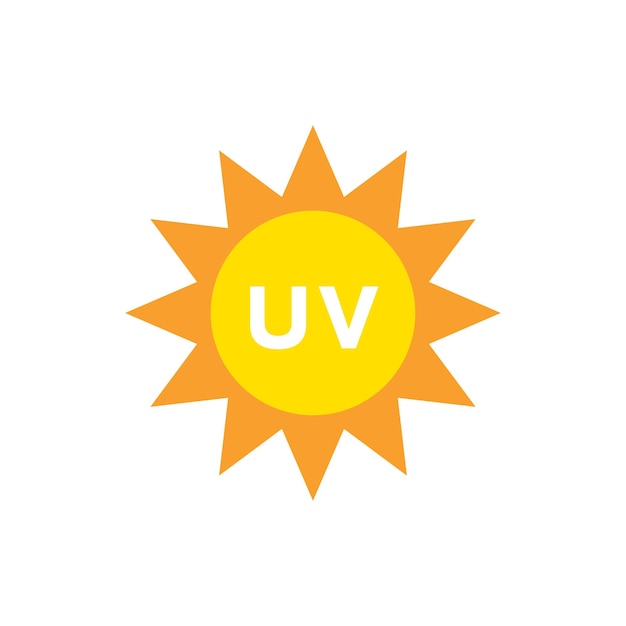 Vektor sonnensymbol mit uv-strahlungssymbol