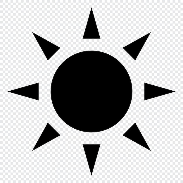 Sonnensymbol solarsymbol sonnensymbol für wetterdesign trendige sommersymbol-vektorillustration