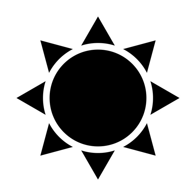 Vektor sonnensymbol sonnensymbol strahlende wärme und licht himmelskörper-emblem energiequelle und vitalität sonnenstrahlen vektorliniensymbol für wirtschaft und werbung