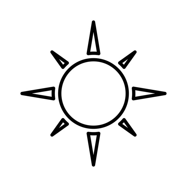 Sonnensymbol-vektordesign-vorlage mit weißem hintergrund